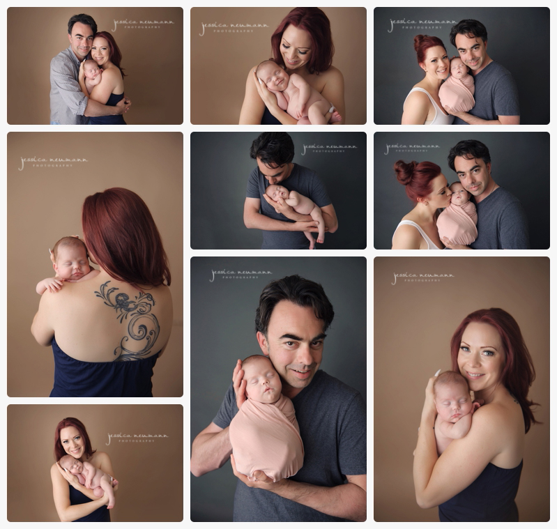 studio family and newborn images with parents