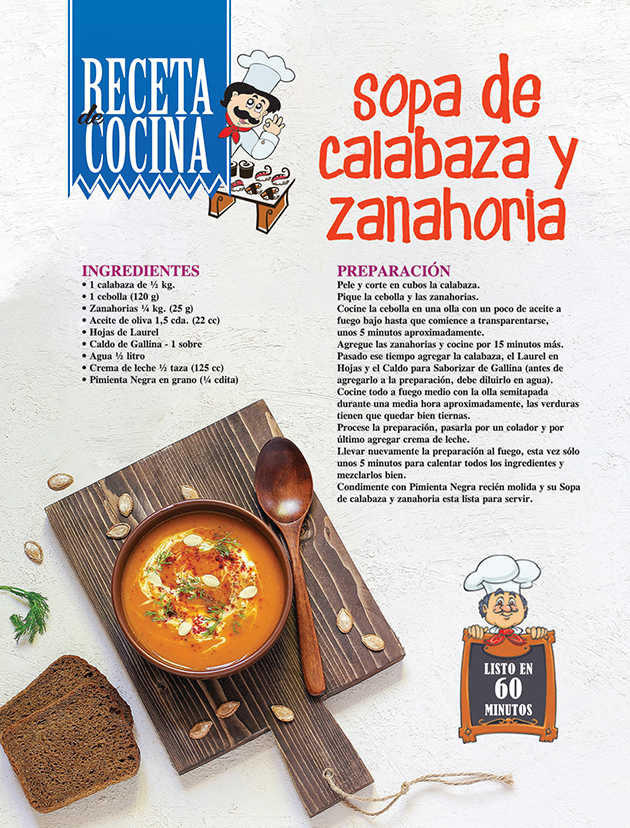 Receta de Cocina: Sopa se Calabaza y Zanahoria