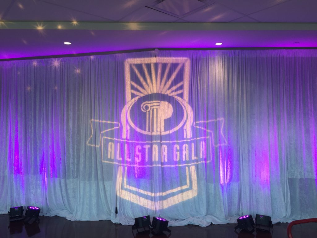 Picture of All Star Gala Logo projected on AV for you pipe and drape at US Bank Stadium