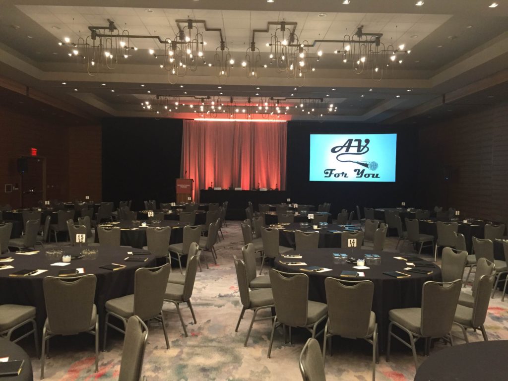 Picture AV for You audiovisual set-up at Loews Hotel for the Manufacturing Forum held by Twin Cities Business Magazine