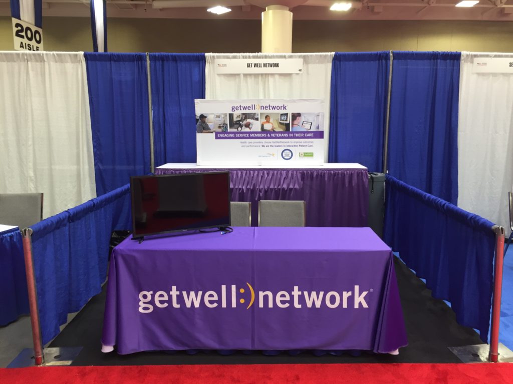 Picture of AV for You 32" monitor for the GetWellNetwork booth at the National Veteran's Small Business Engagement at the Minneapolis Convention Center.