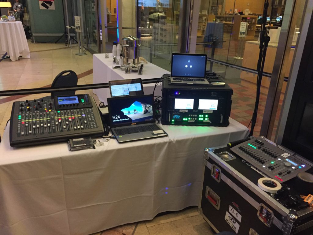 Picture of the AV for You tech table at the Minneapolis Central Library 10 Year Anniversary