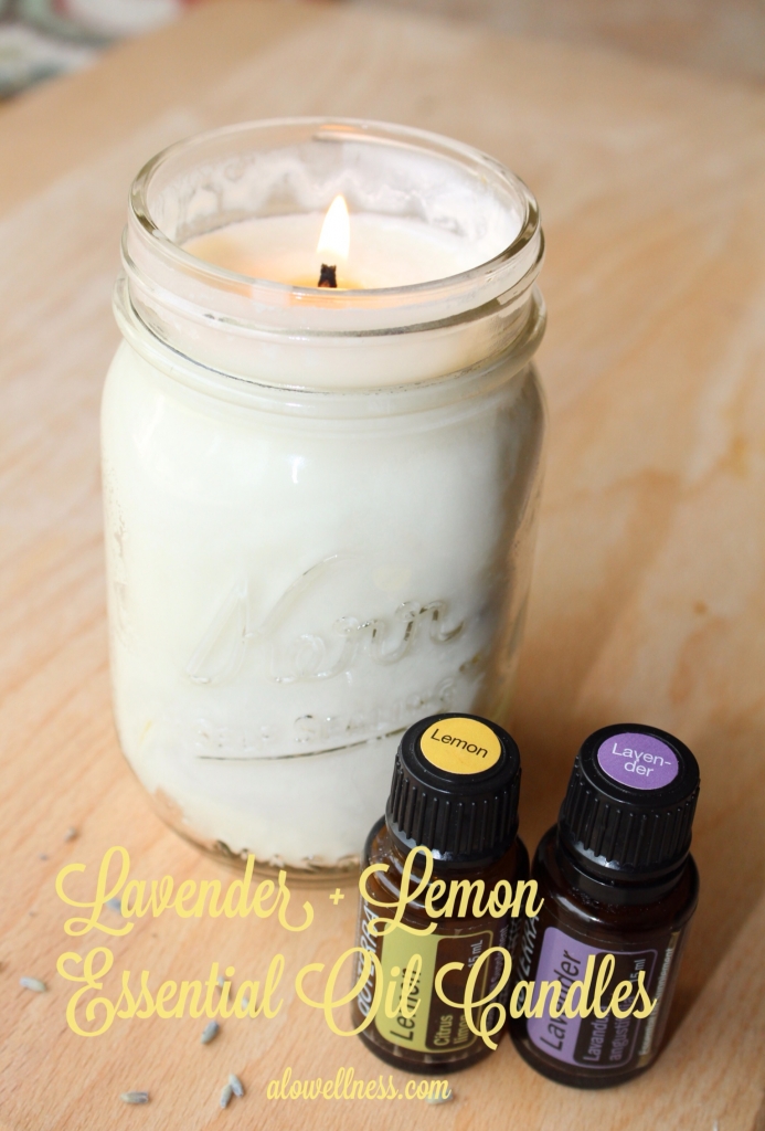lavender + lemon essential oil candles