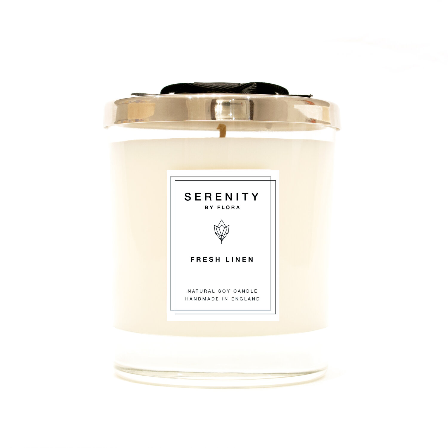 Fresh Linen Home Candle, 230g — Serenity by Flora