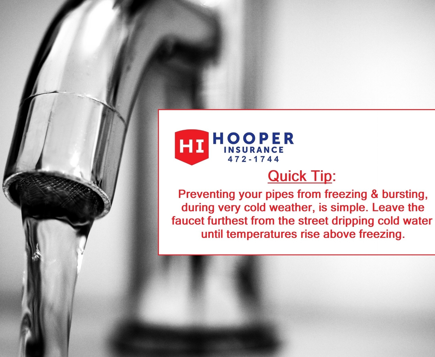 Quick Tip Preventing Freezing Pipes Part Ii Hooper Insurance