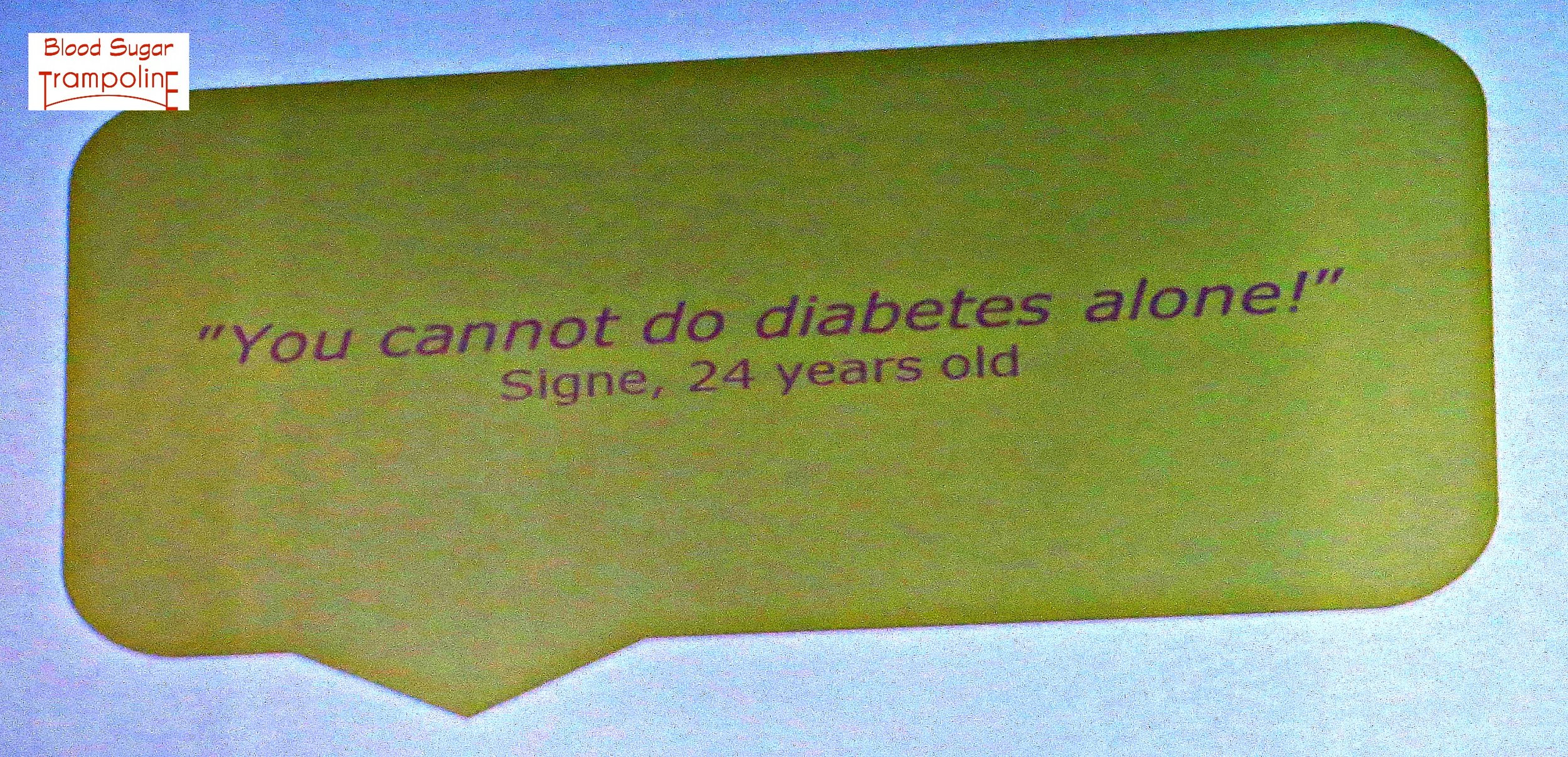 You can't do diabetes alone