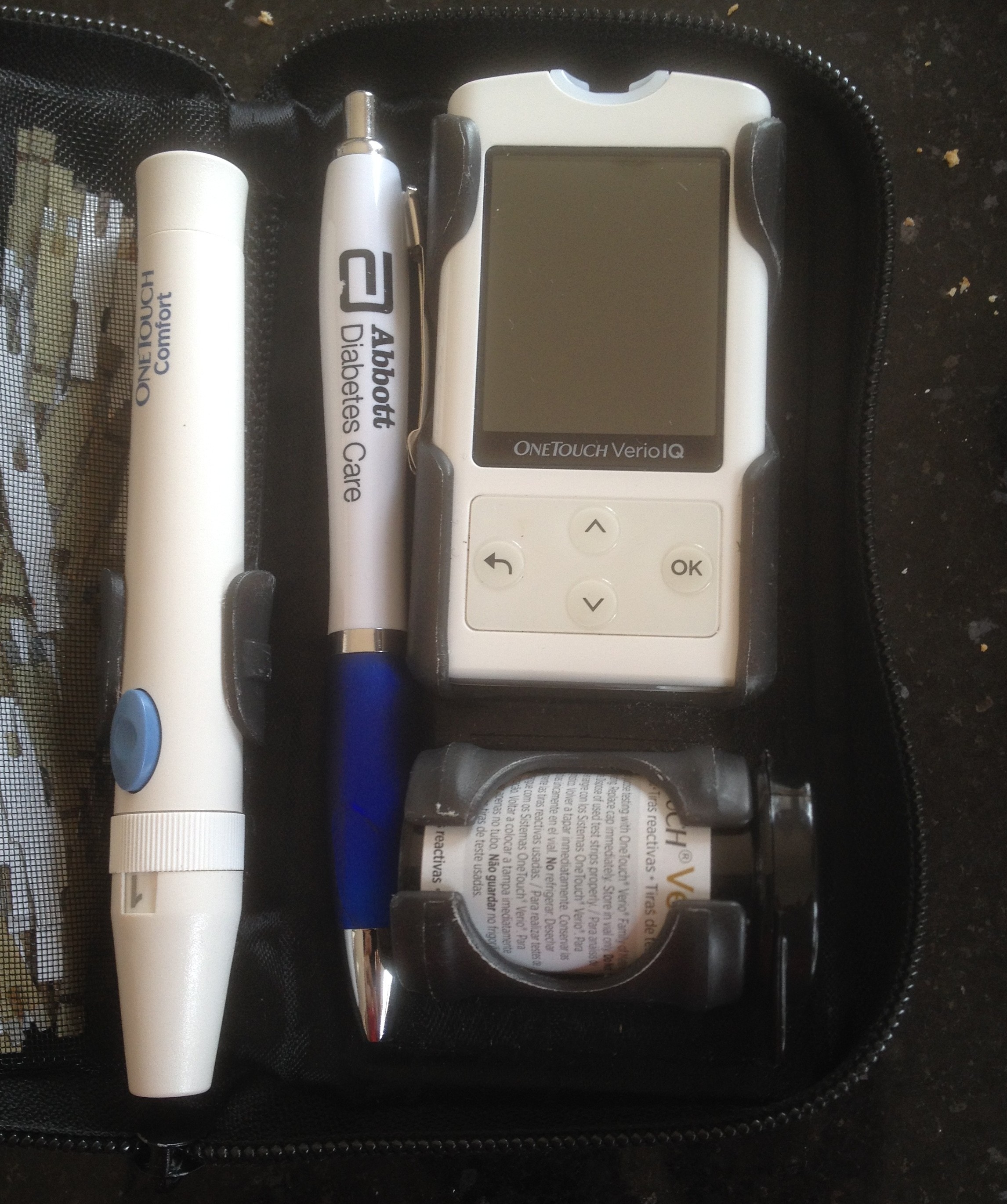 Pen stored inside Blood Glucose meter case. Photo credit Blood Sugar Trampoline