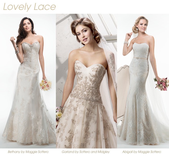 Champagne Lace and Organza Chic Wedding Dress - BETANCY
