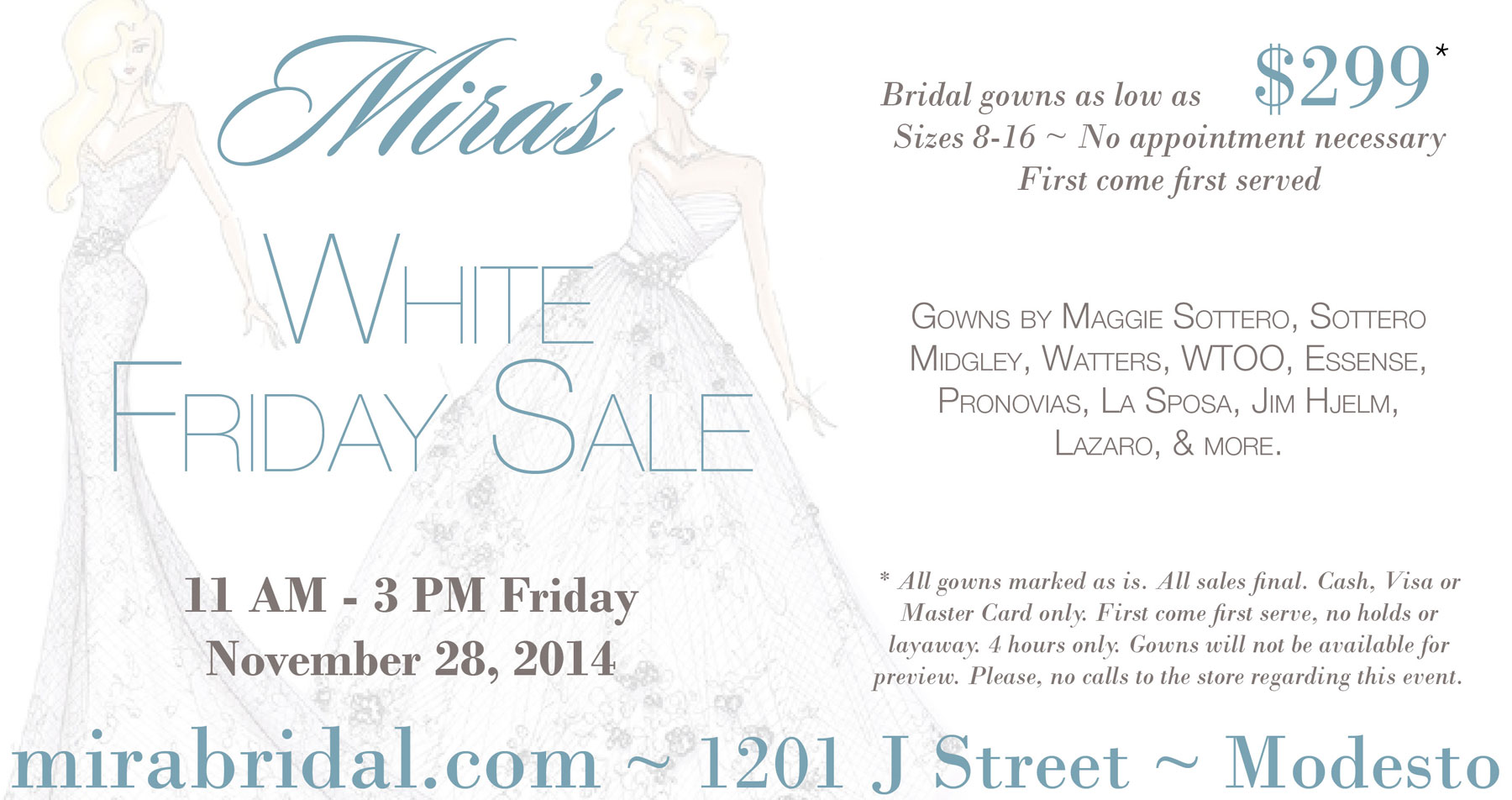 White Friday Sale with Mira Bridal Couture