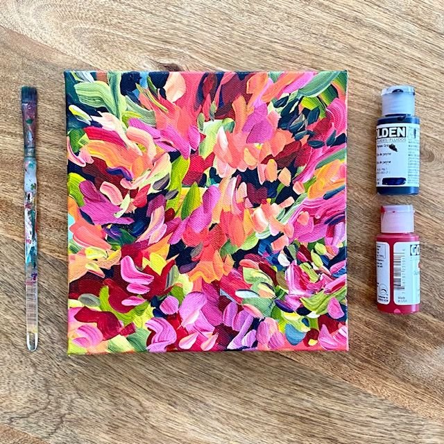 Painting Tutorial  Abstract Flowers with Acrylic Paint on