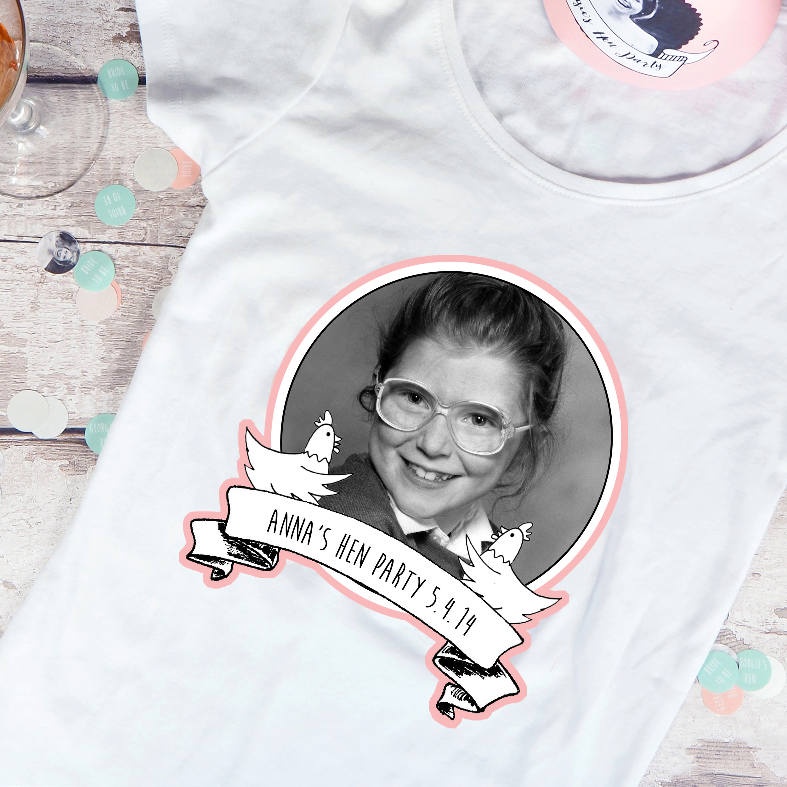Hen Do your text and photo personlised T-Shirt Hen party Bride to be wedding 