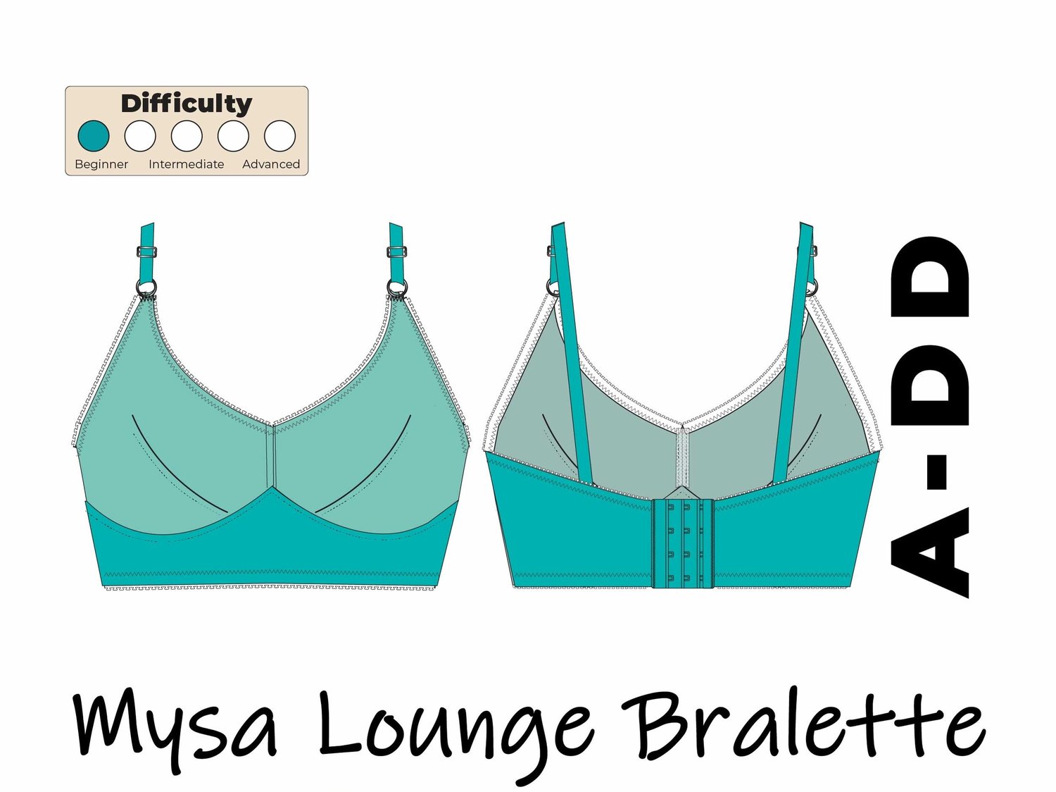 Bra pattern wireless, Elizabeth, Sizes 19-23, Wirefree bra pattern, Bra  pattern small size, Linen bra sewing pattern
