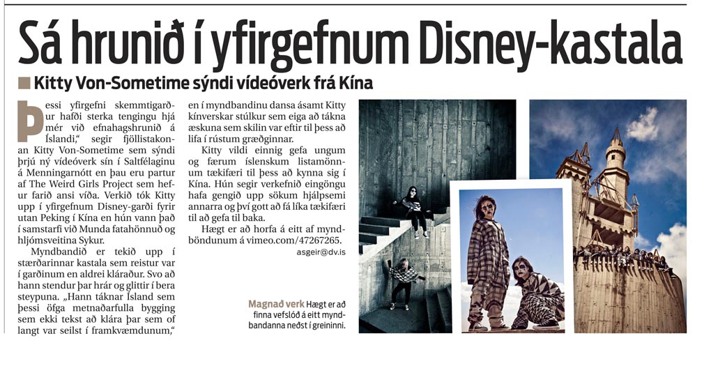 Article in DV newspaper, Iceland
