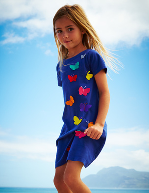  Mini Boden (1 1/2- 12 years) Fluttery Applique dress. BodenUSA. Was: $44 Now: $30.80. 