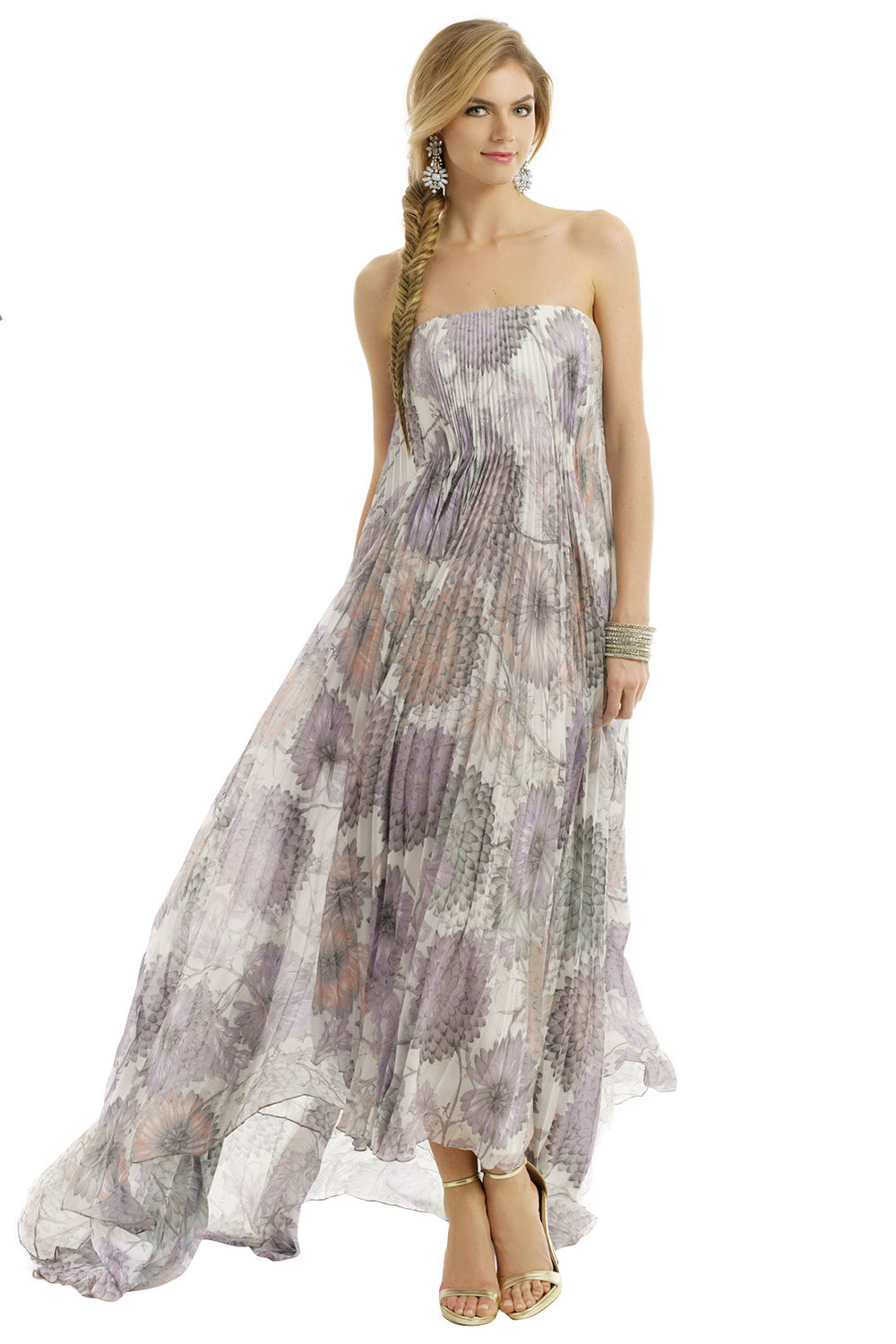  Heather floral printed maxi by Badgley Mischka. Rent the Runway. $160 rental.  