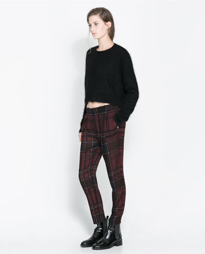  Checked trousers. Zara. Was: $59.90 Now: $29.99.  