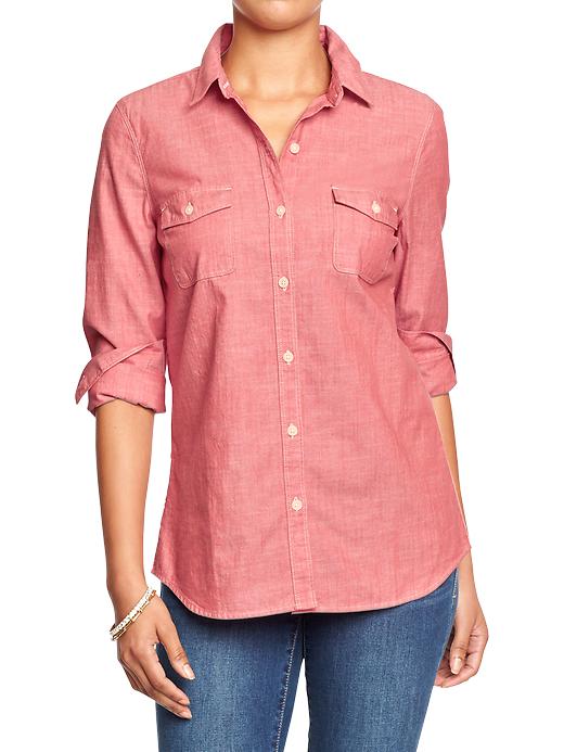  Chambray Shirt in Red. Old Navy. $17.00. 