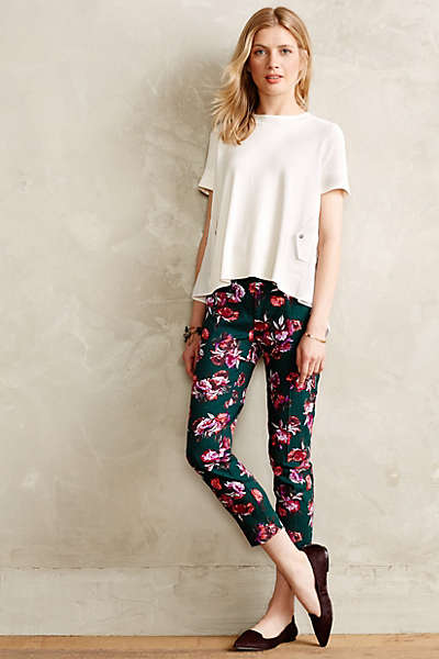  Floral Charlie Trousers. Available in green motif. Anthropologie. $79.95. 