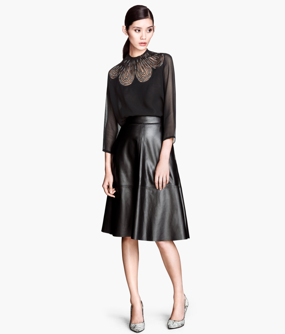  Leather midi skirt. H&M. $149.  