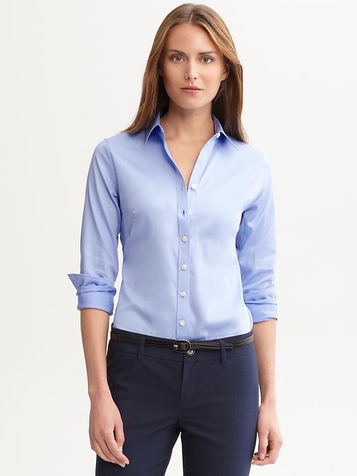  Non Iron Sateen top. Available in multiple colors. Pastels are huge right now, so I chose light blue. Banana Republic. $69.50. Save 30% with a purchase of $150 or more right now. CODE: BRMARCH30 
