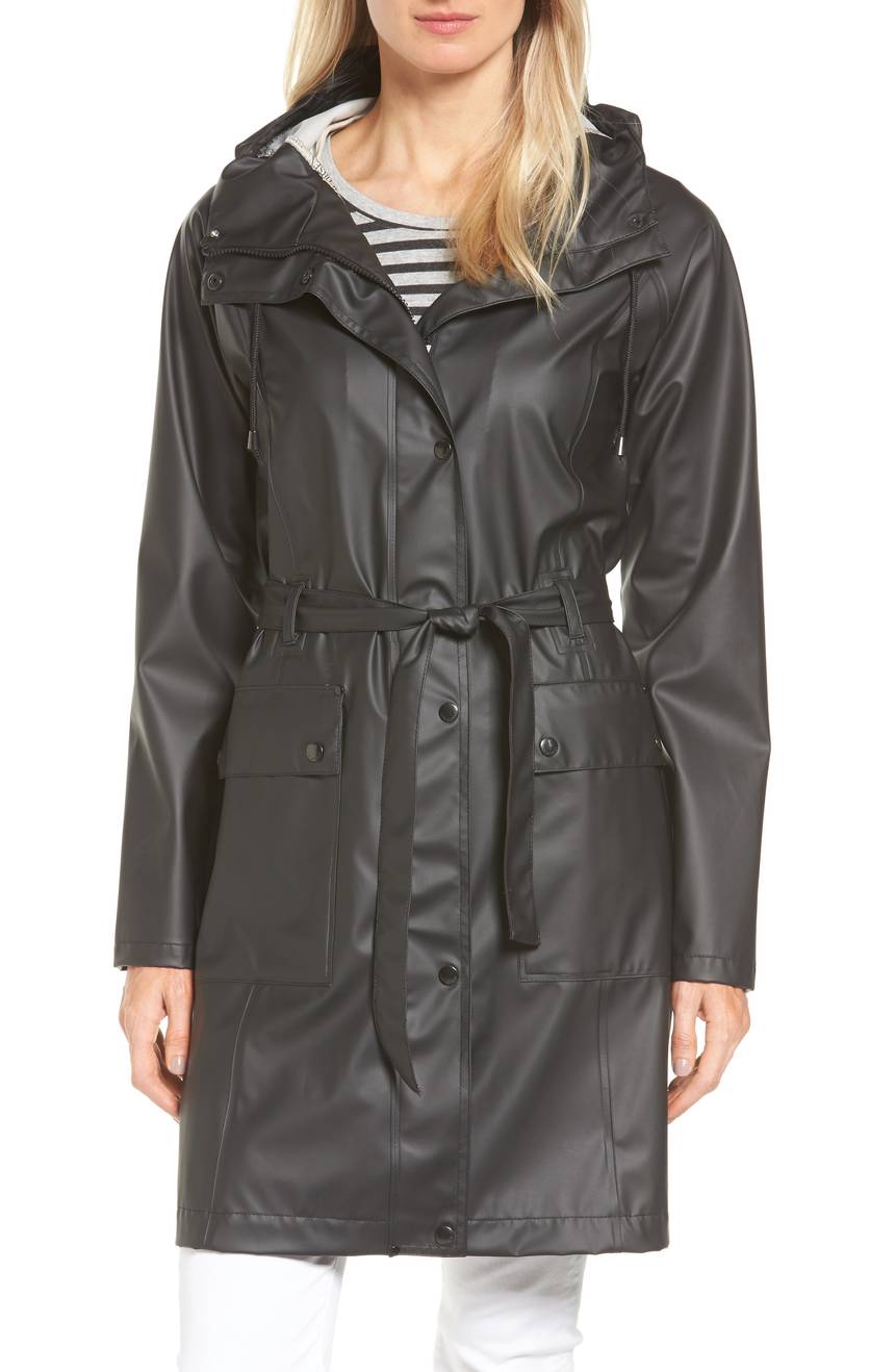  Ilse Jacobsen Hornbæk Hooded Raincoat. Available in light blue, black. Nordstrom. $179. 