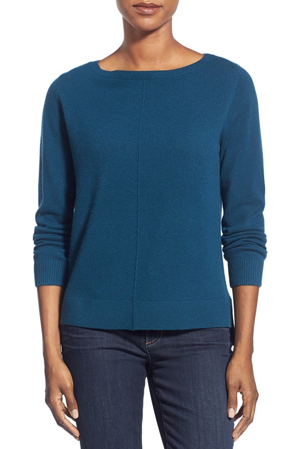  Nordstrom Boatneck Cashmere Sweater. Available in multiple colors. $198.  