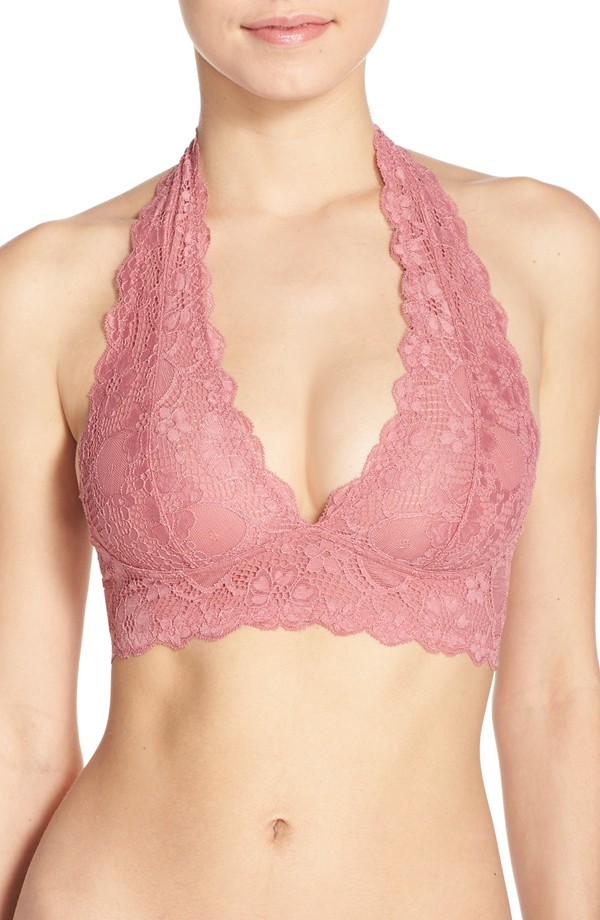 Free People Lace Halter Bra. Available in multiple colors. Nordstrom. $38. 