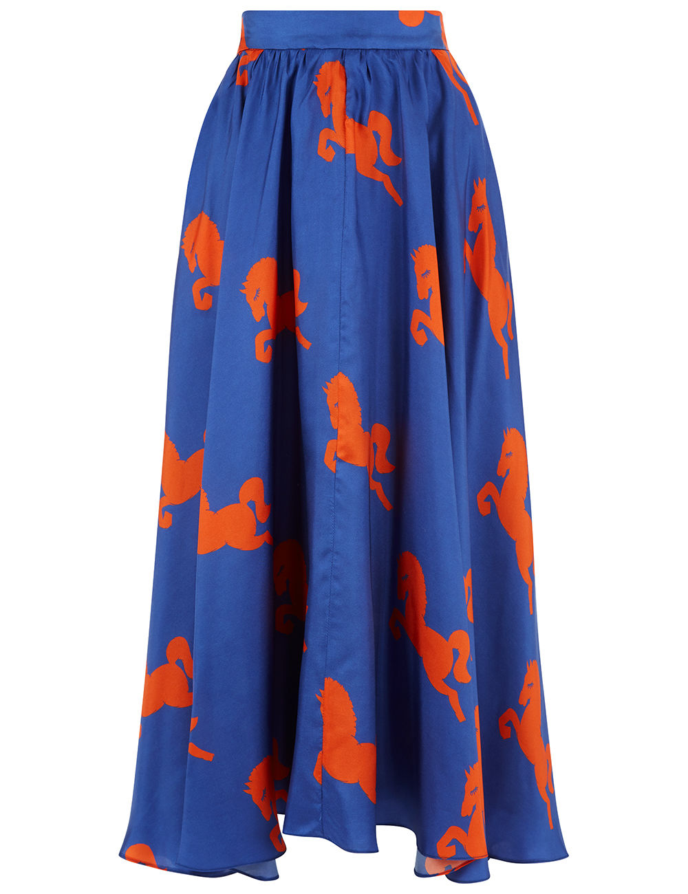  Blue Silk Horse Print Dressage Skirt. MACGRAW. $595. 