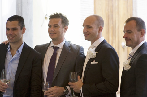 Groom, bestman and friends - photo by Pearl Pictures