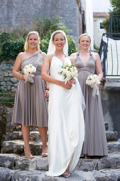 Bride and bridesmaids, Montenegro, photography by Pear Pictures