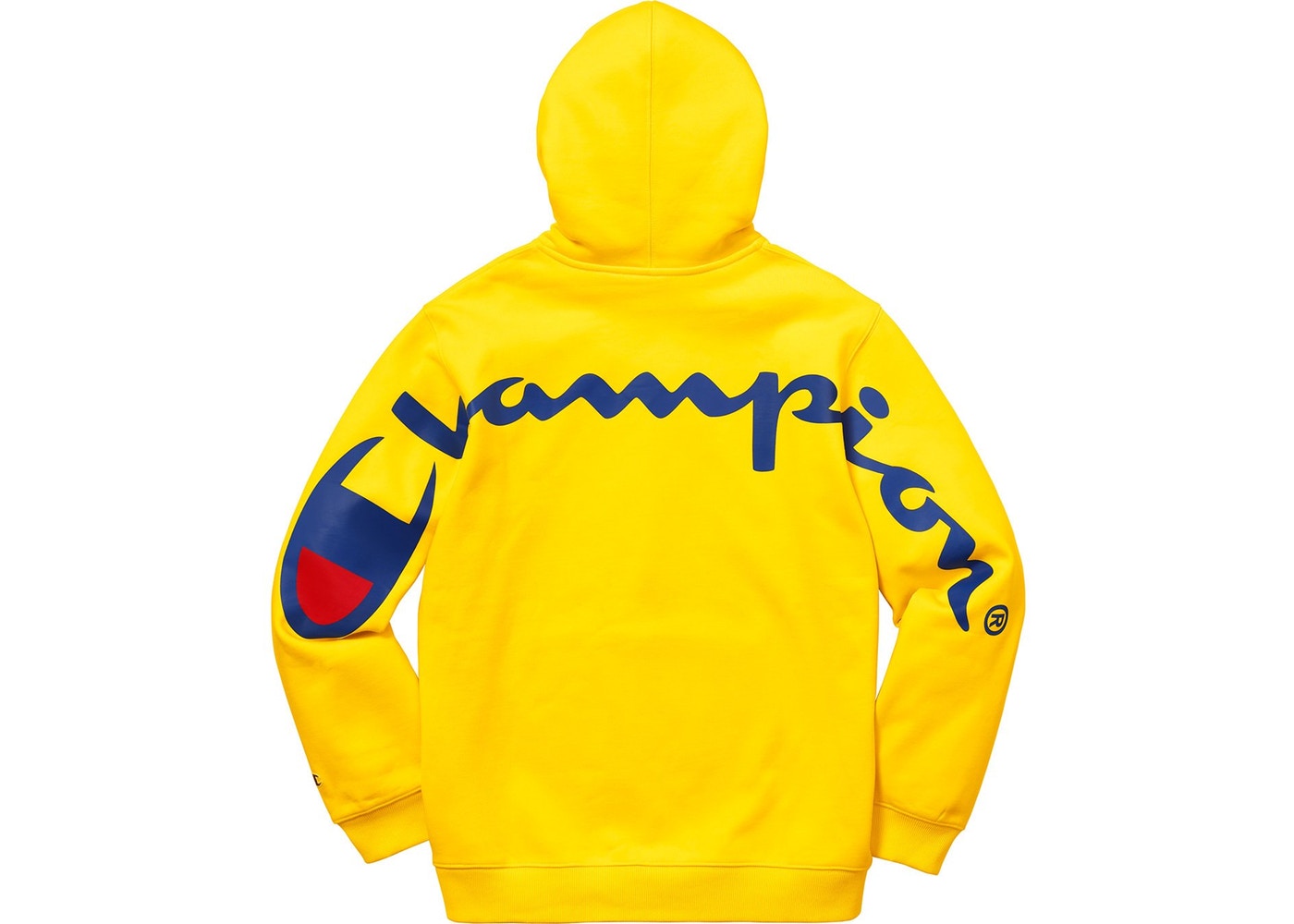 supreme x champion yellow hoodie