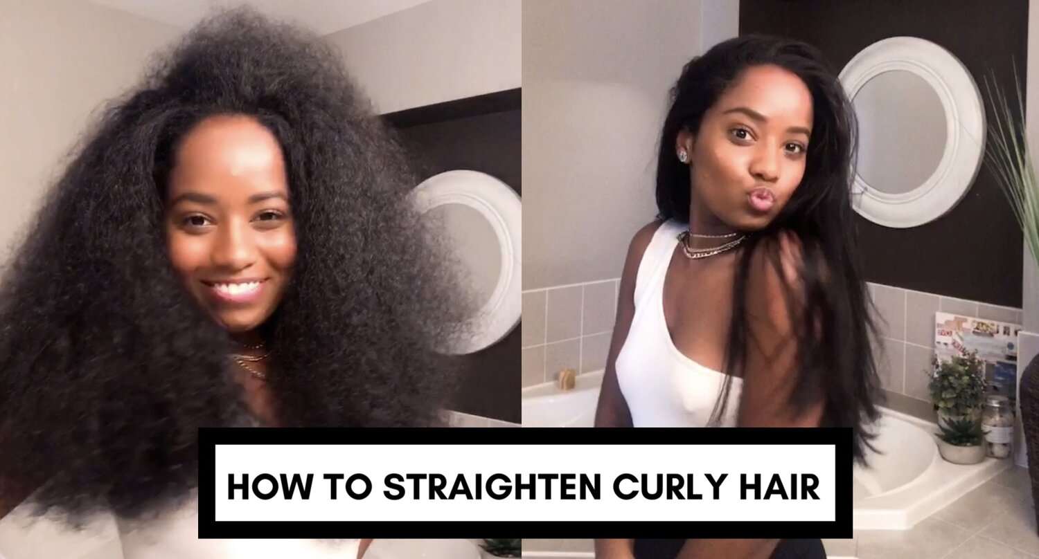 How I straighten my 3C Curly Hair & prevent damage — Mixed Makeup