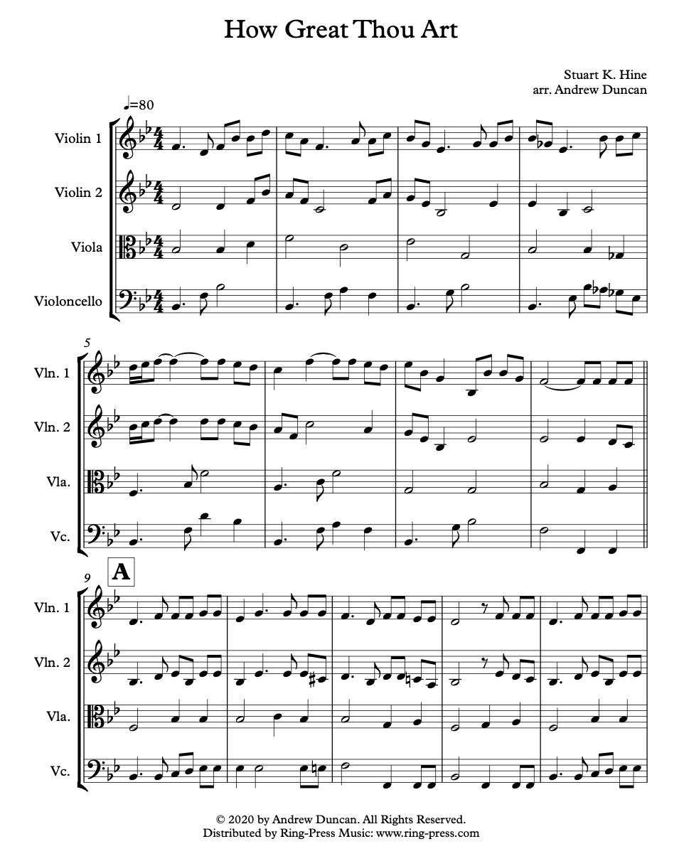 How Great Thou Art - String Trio/Quartet — Ring-Press Music