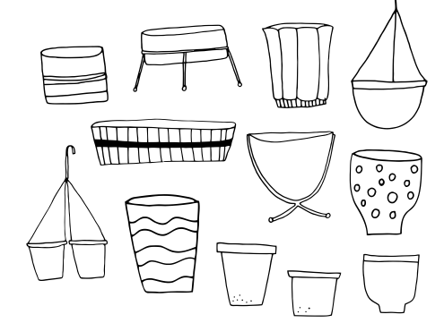 Small pots, illustration