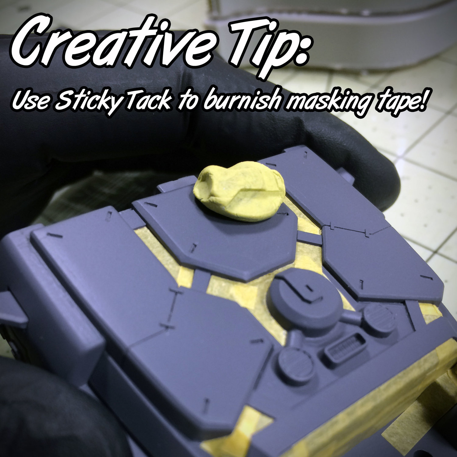 Creative Tip: Use Sticky Tack to Burnish Masking Tape! — Child of Mecha
