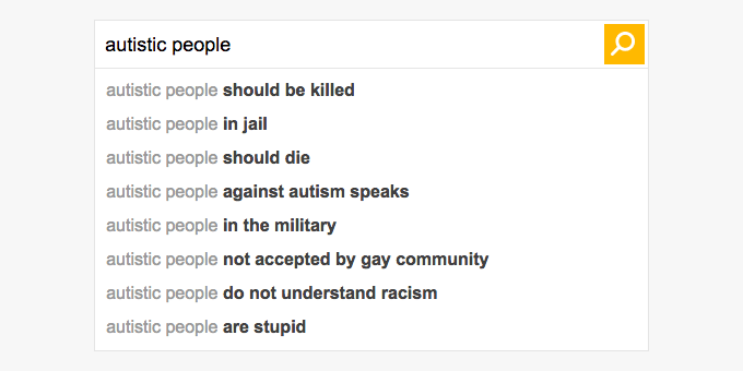 Bing search results for "Autistic people are..."