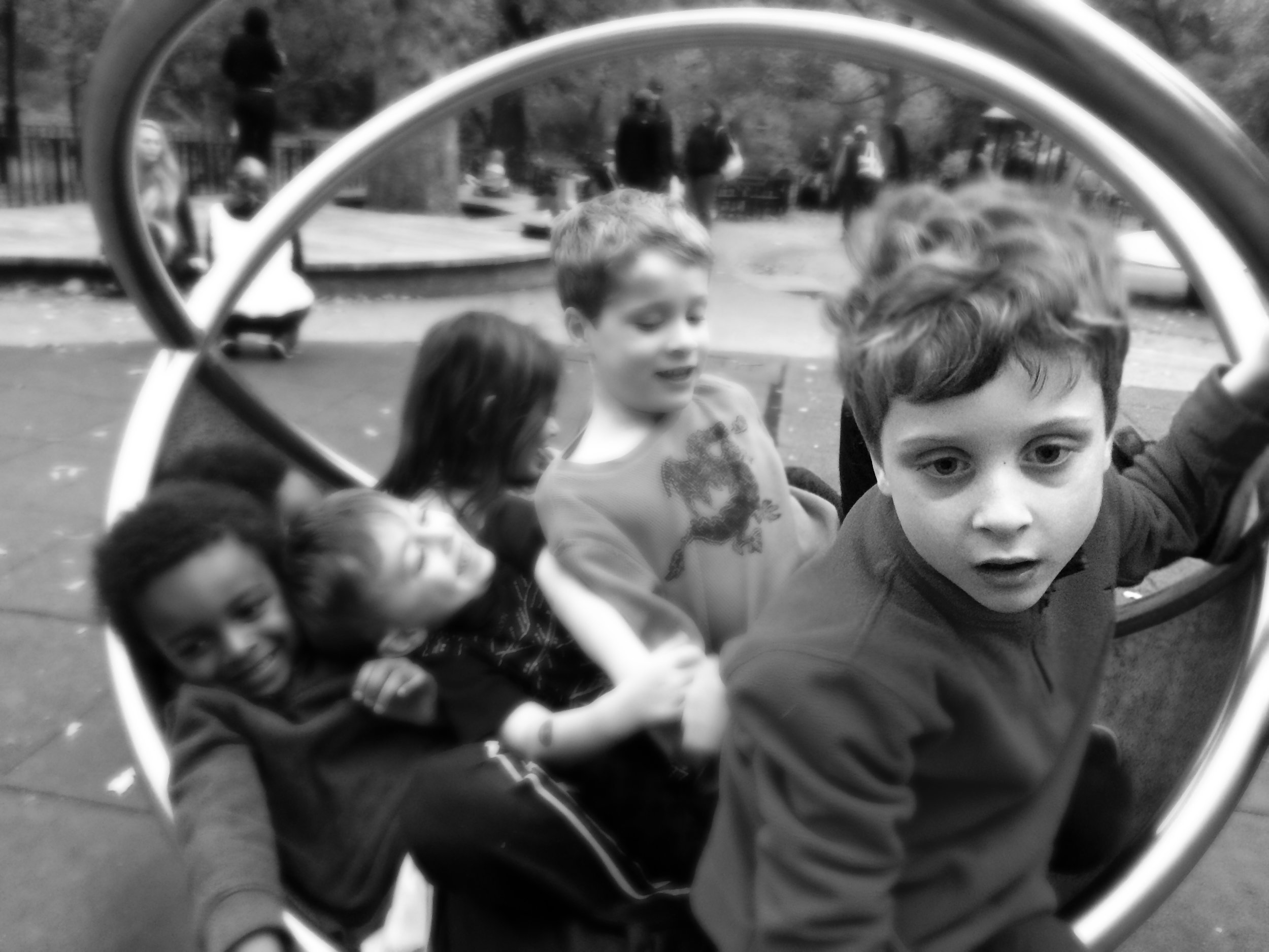 C in a playground with other children