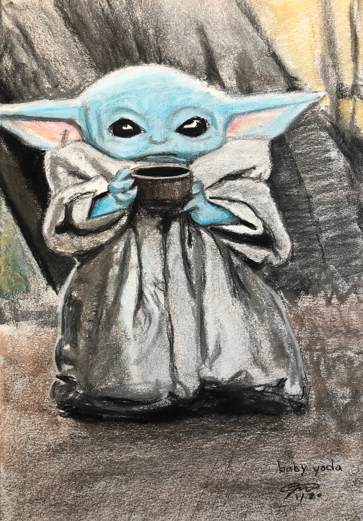 Baby Yoda soup — Sketching Memories