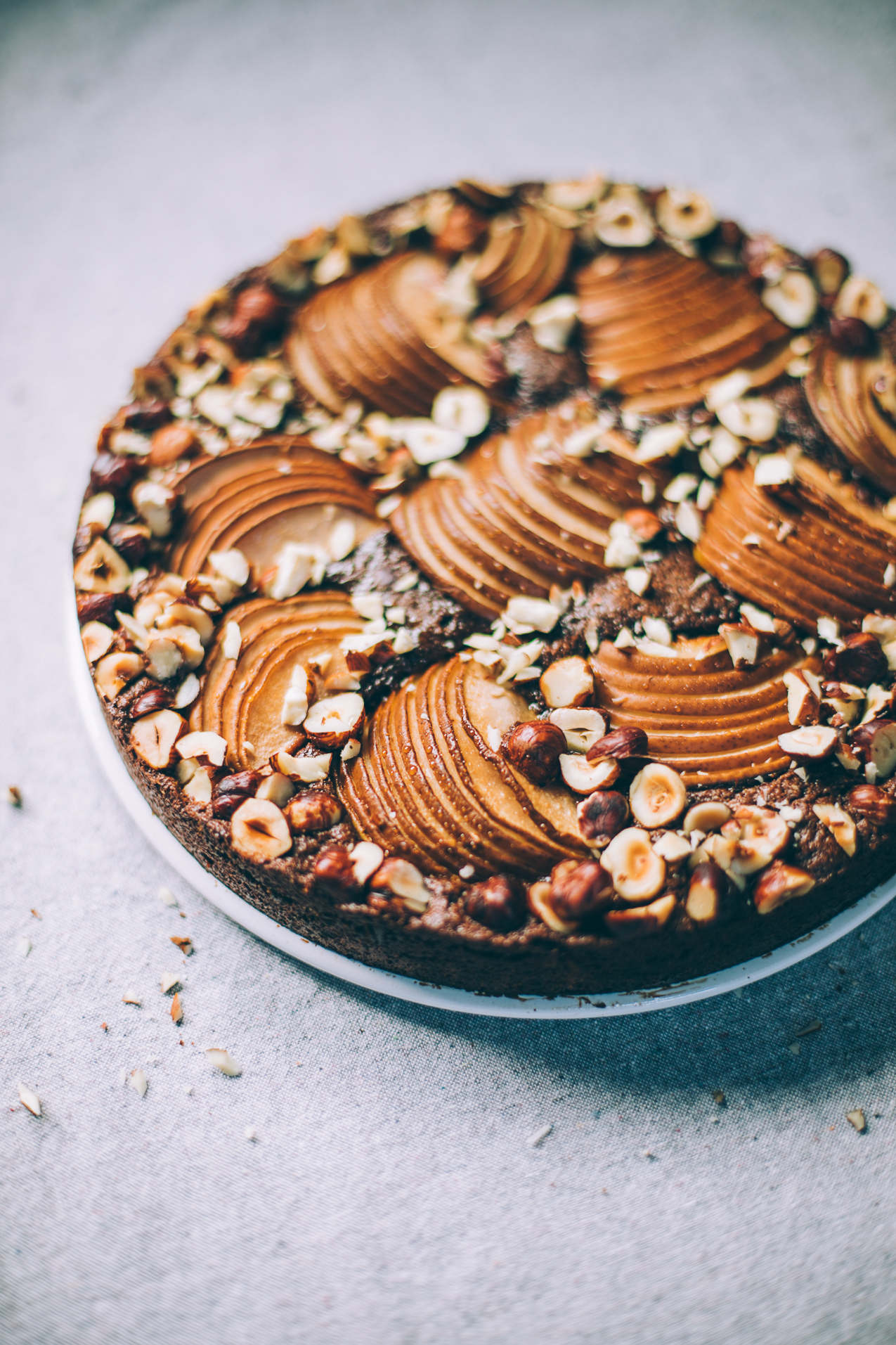 Flourless Chocolate Olive Oil Cake with Cardamom, Pears and Hazelnuts — Will Frolic for Food