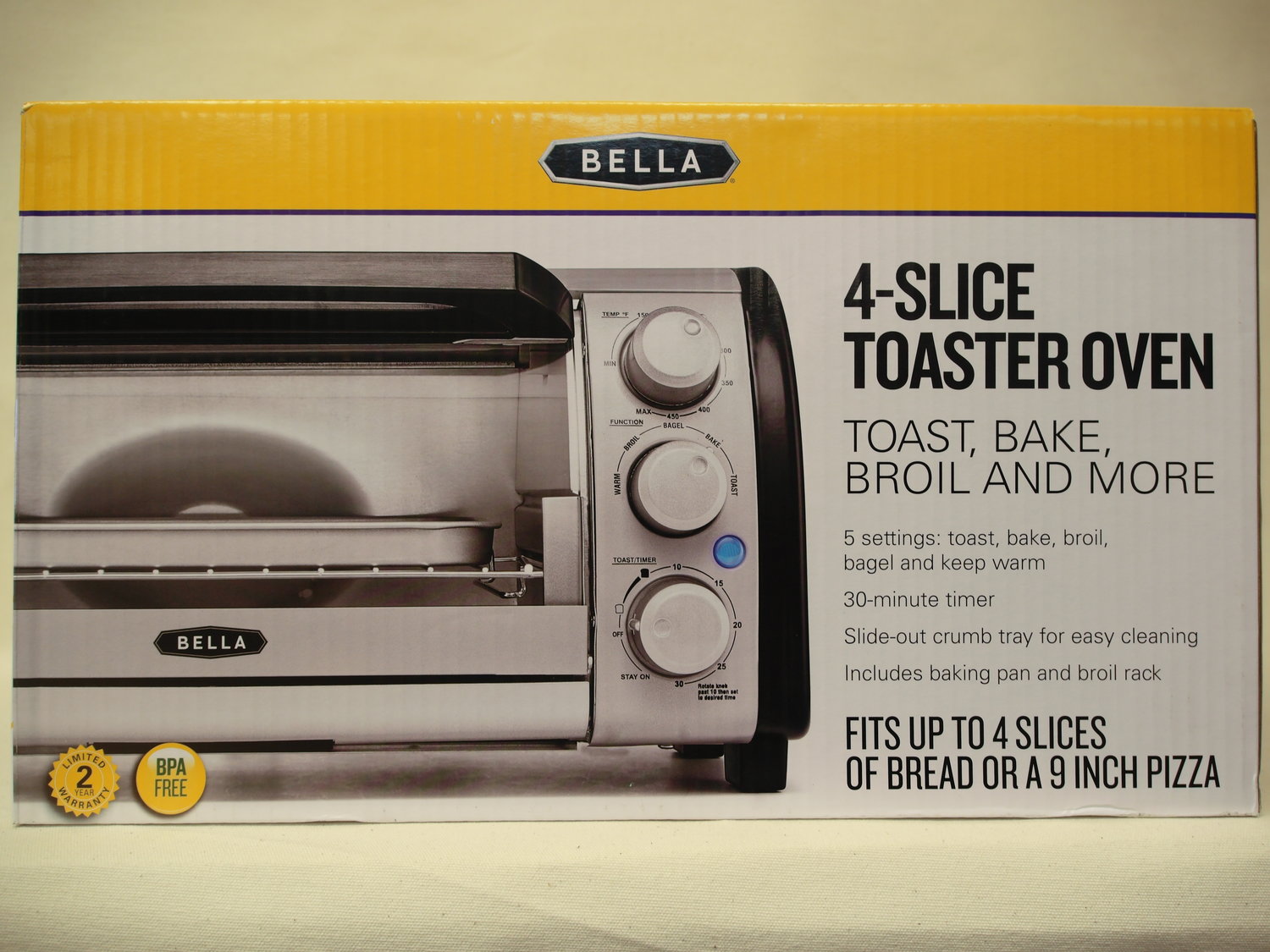 Bella 4 Slice Toaster Oven BPA Free