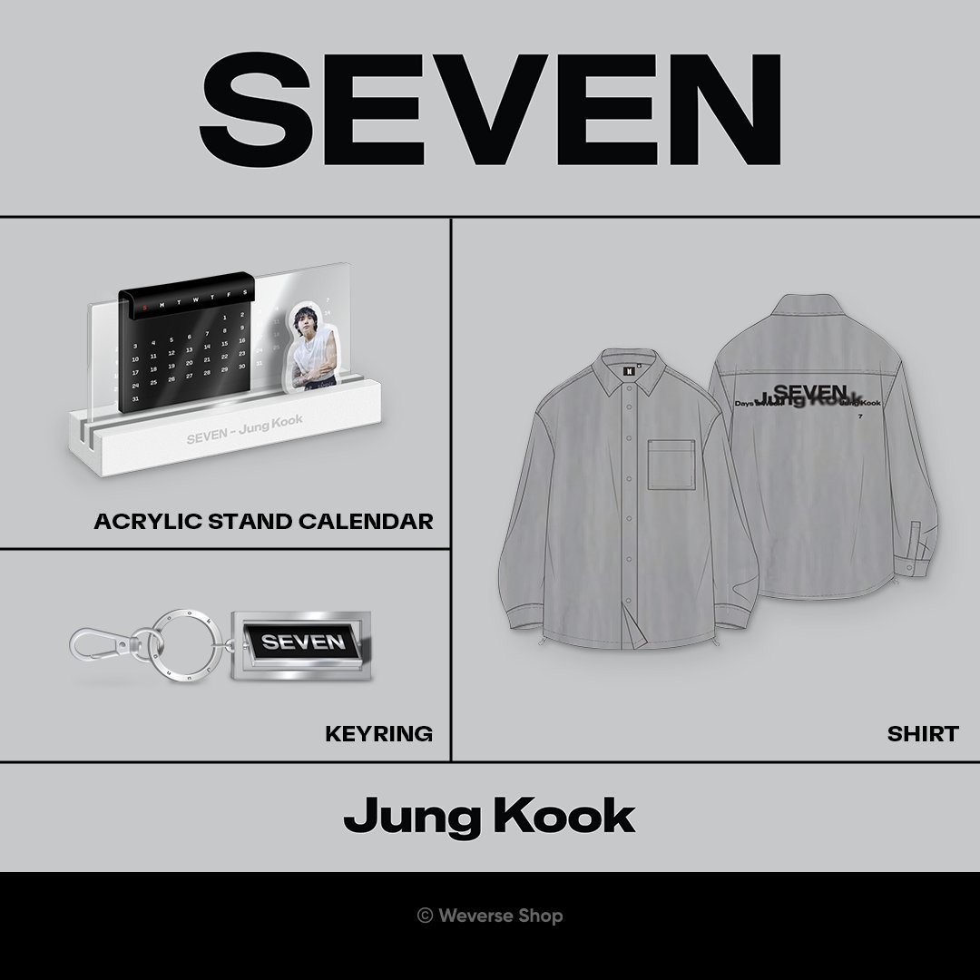 MERCH] Jung Kook 'SEVEN' Official Merch — US BTS ARMY