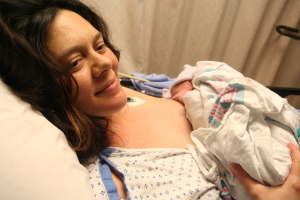 Tanya & baby at the hospital