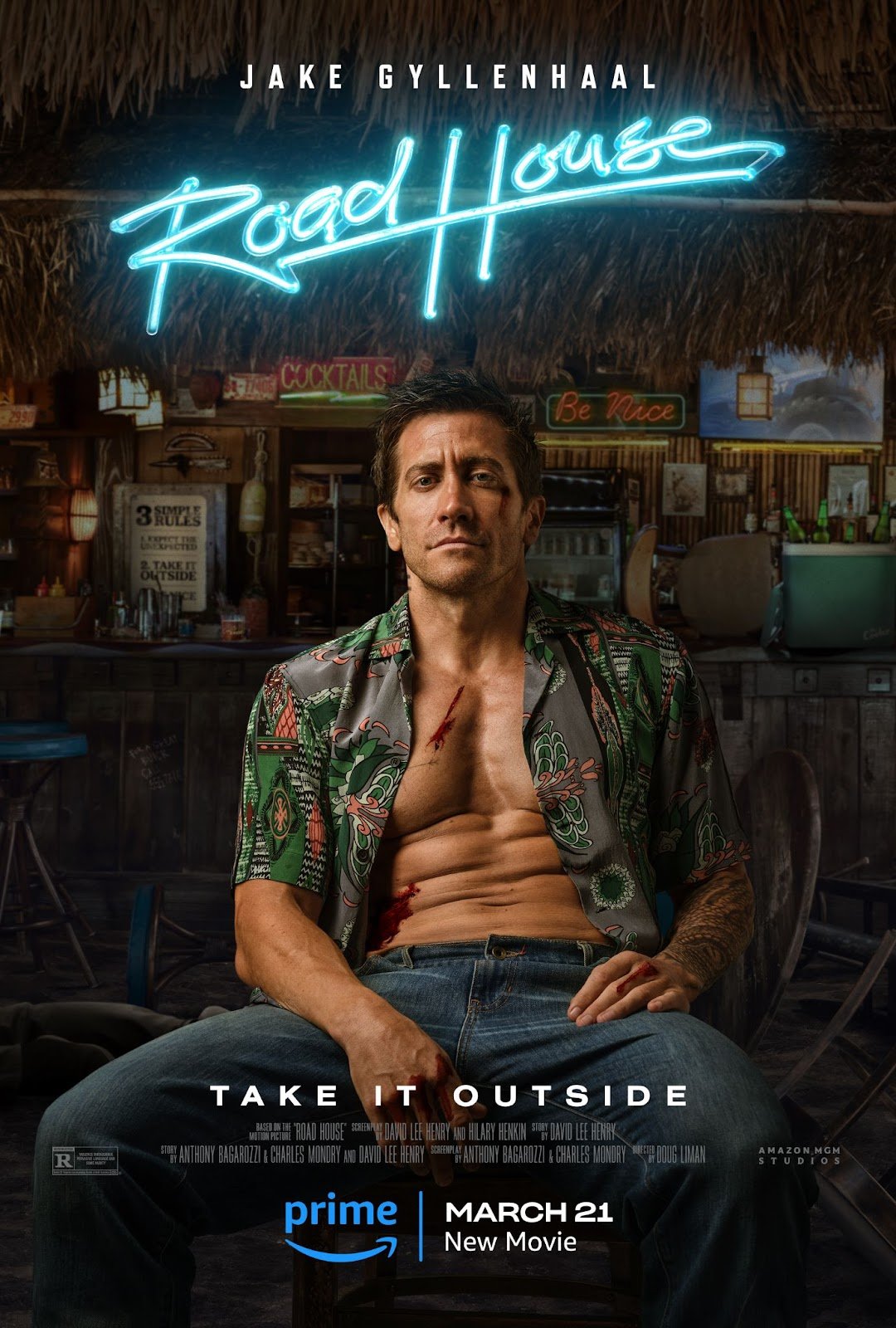 ROAD HOUSE directed by Doug Liman, starring Jake Gyllenhaal, Conor