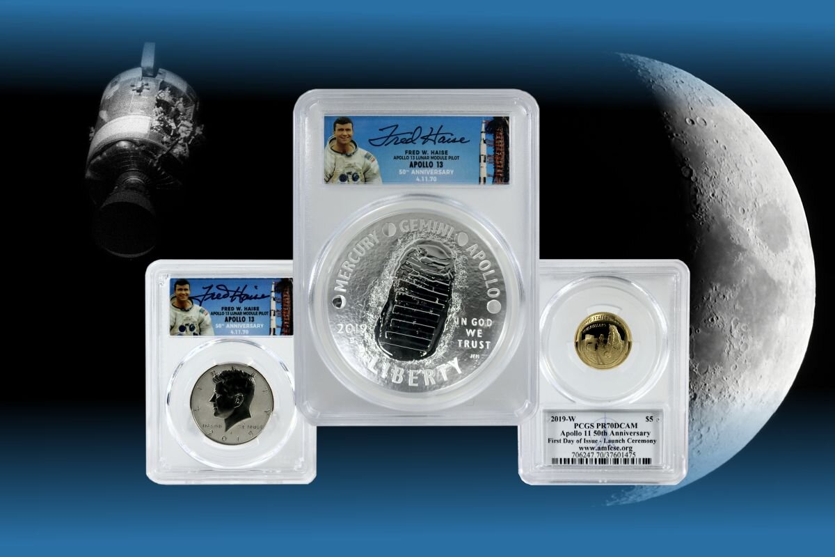 LIMITED EDITION APOLLO 13 COINS WITH ASTRONAUT AUTOGRAPH — The Astronauts Memorial Foundation