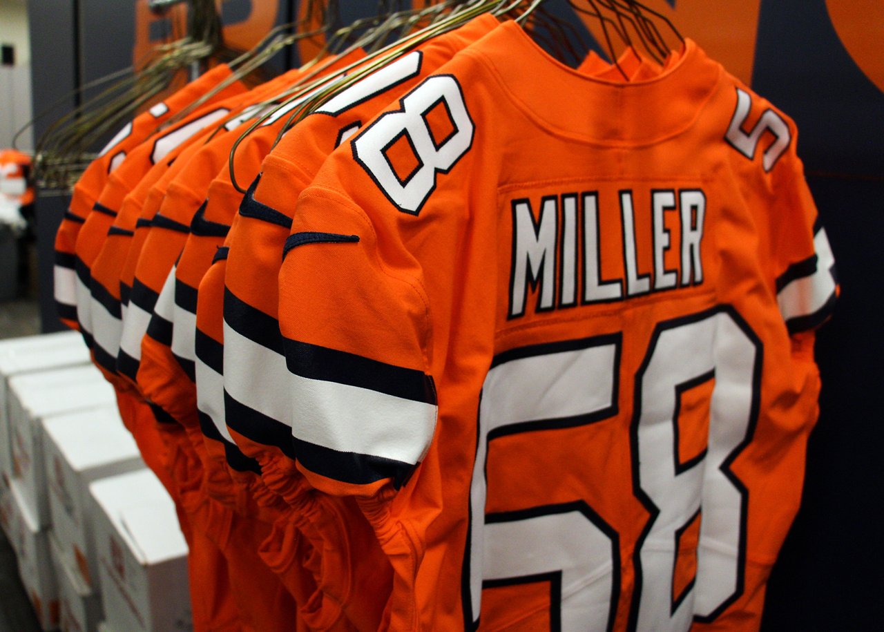 what color is the denver broncos away jersey