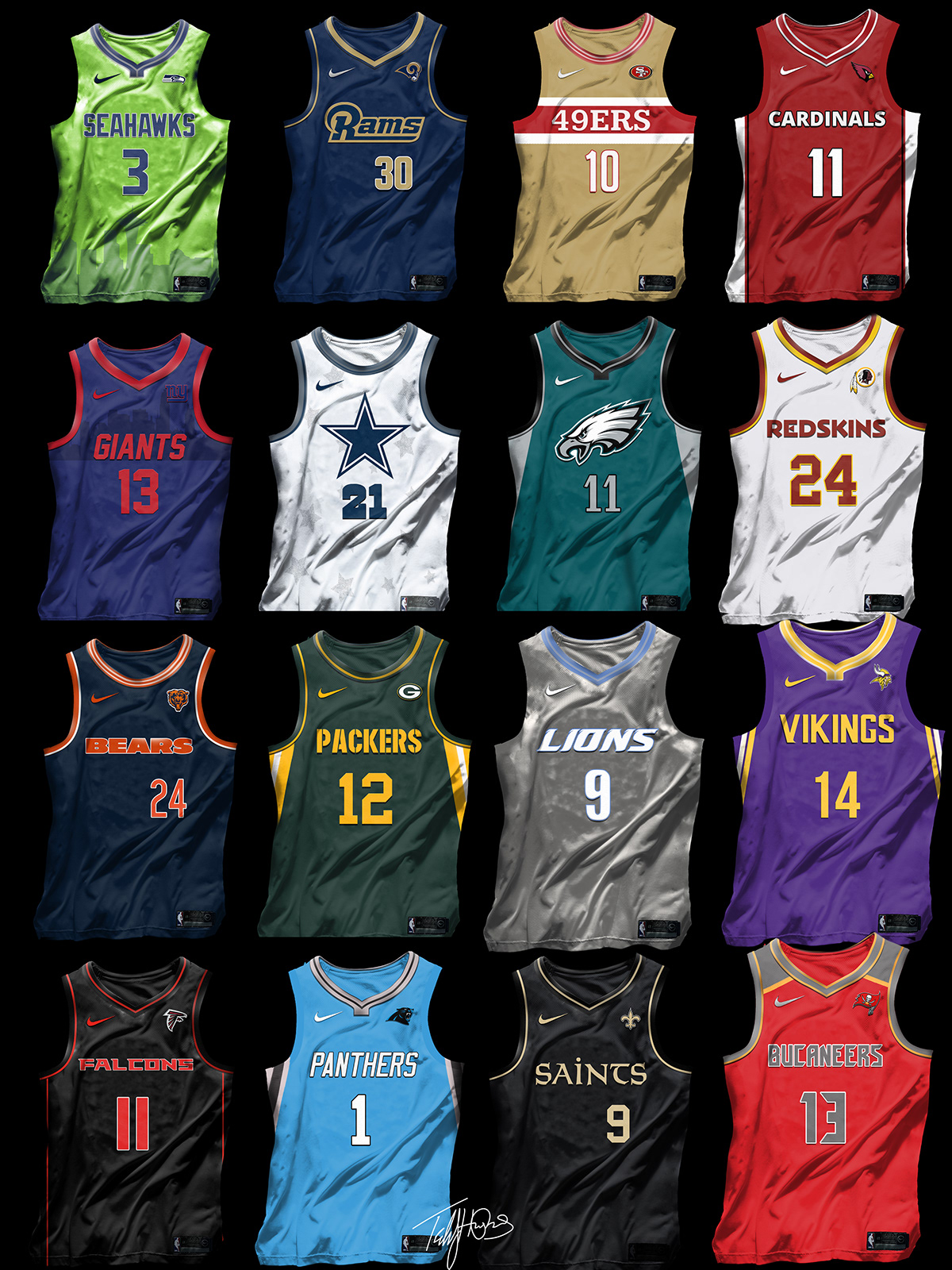 nfl players in nba jerseys