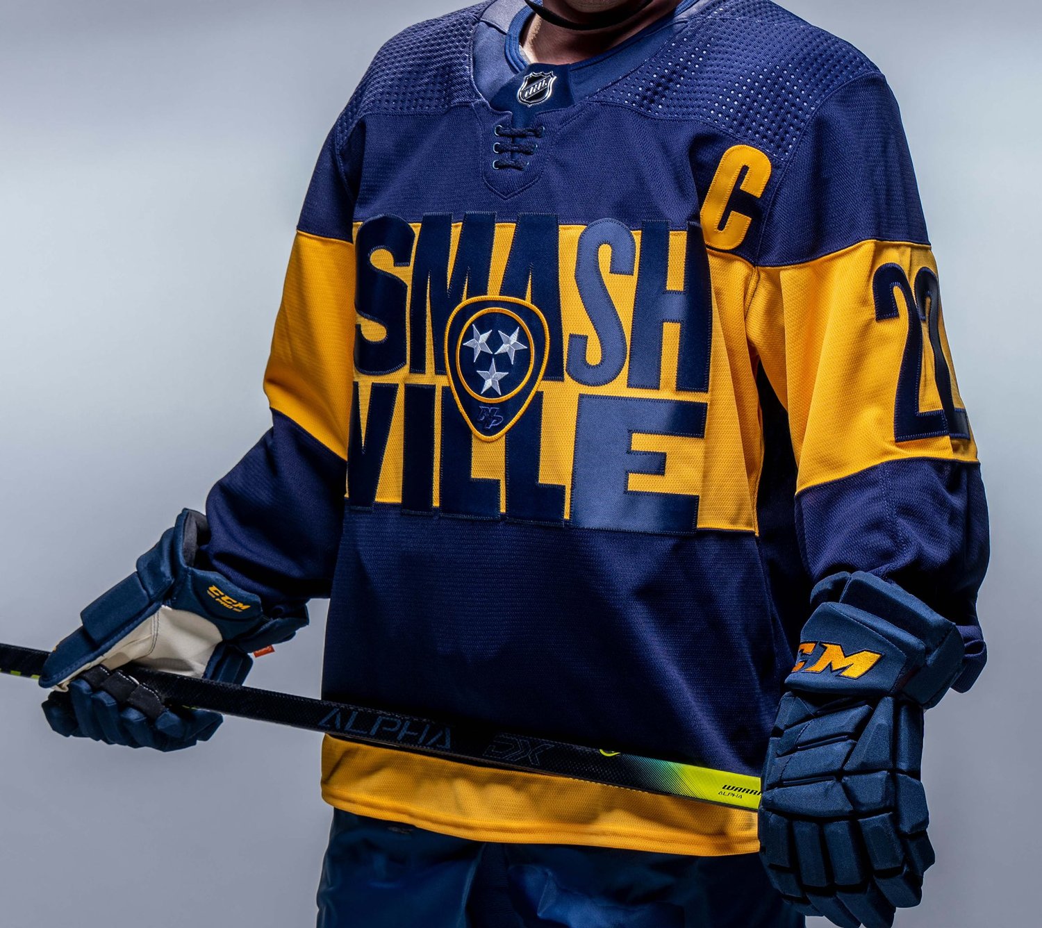 Nashville Predators size 50 Medium 2022 STADIUM SERIES Adidas NHL Hockey  Jersey
