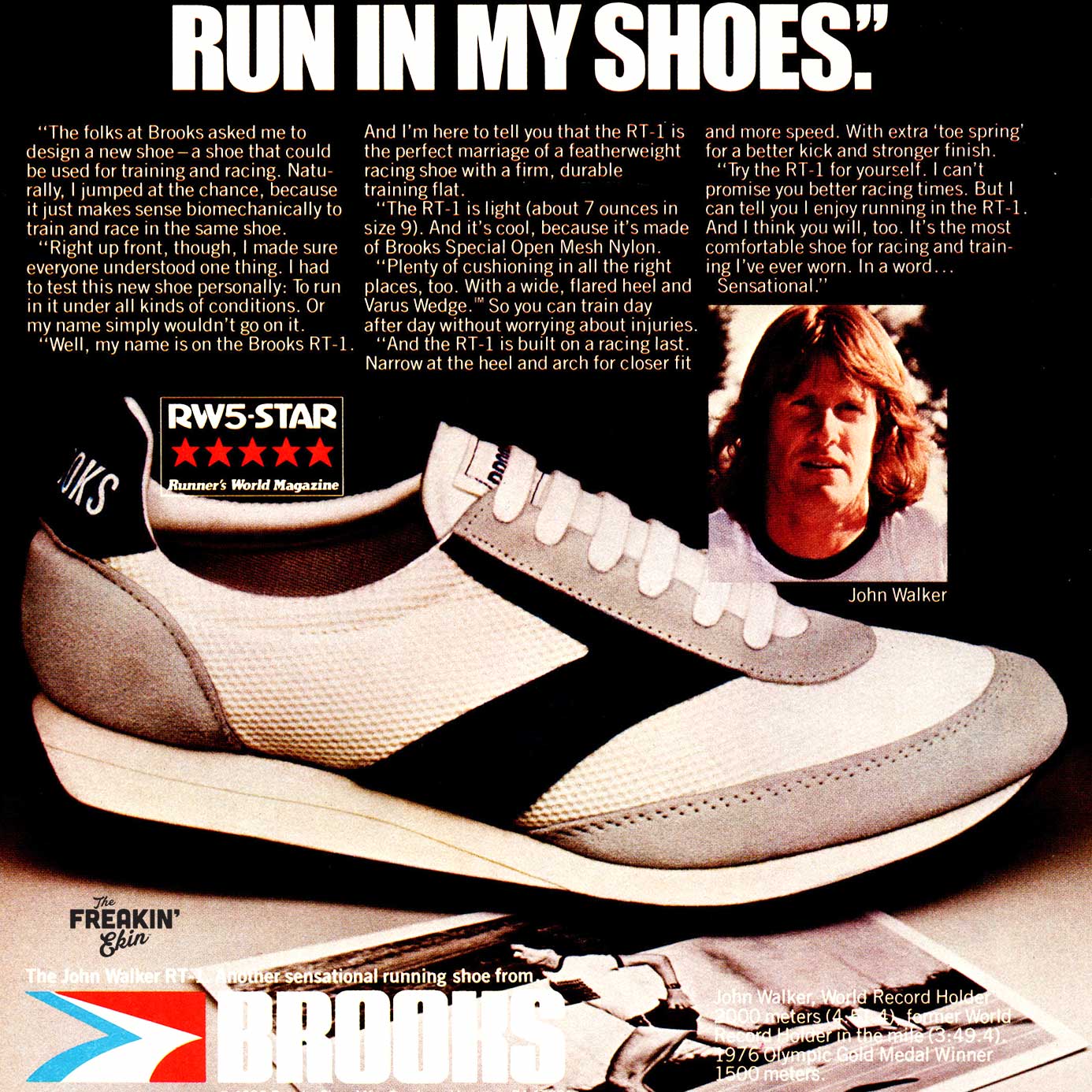 vintage sneaker ad featuring John Walker