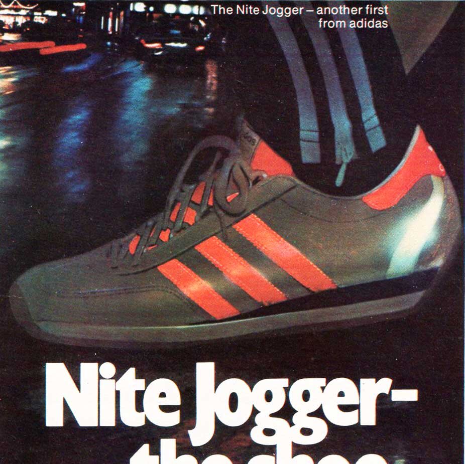 The Deffest®. A vintage and retro sneaker blog. — Adidas Nite Jogger 1977  vintage sneaker ad