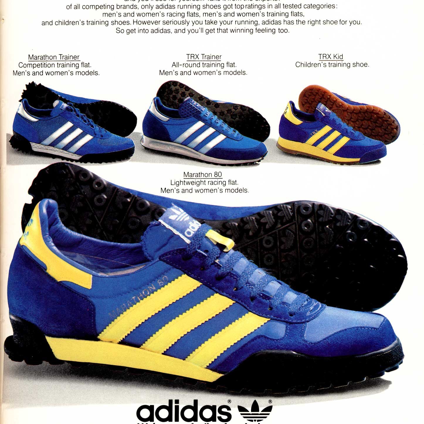The Deffest®. A vintage and retro — adidas Marathon and TRX Trainer vintage sneaker ad